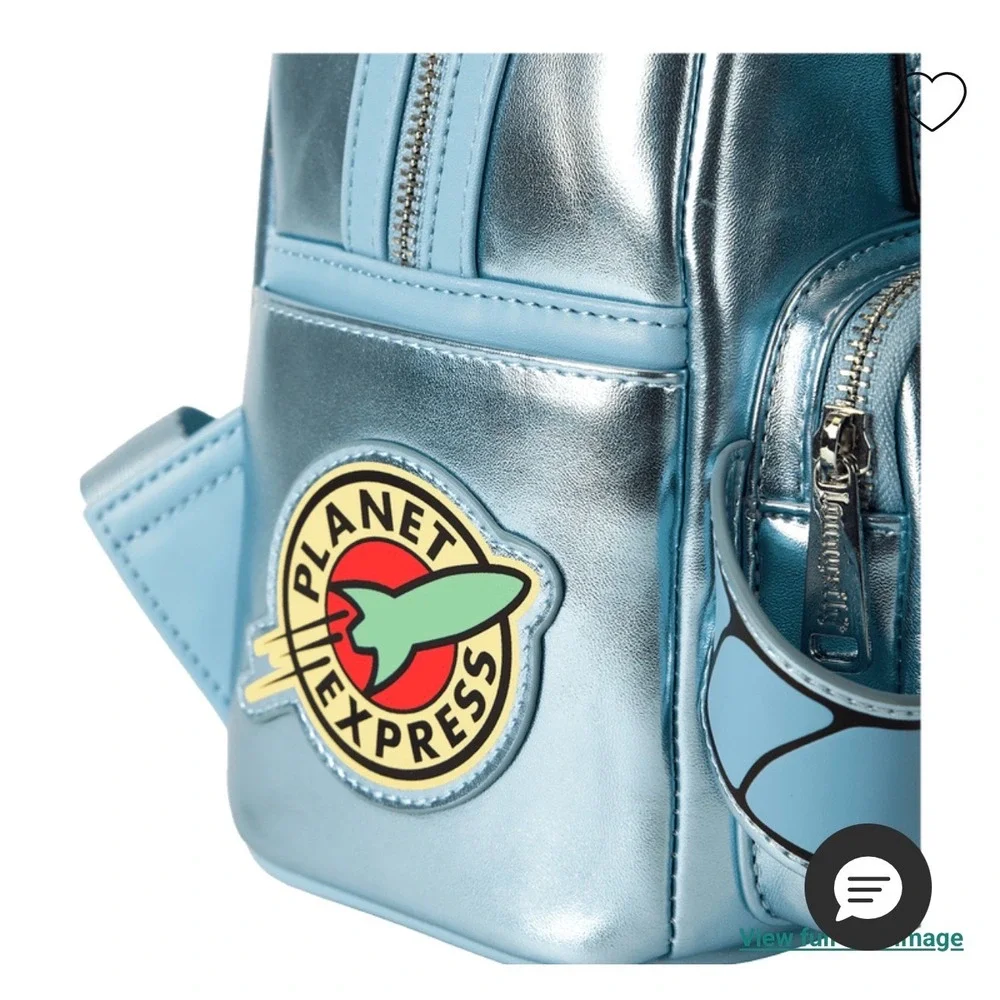 Loungefly Futurama Bender WonderCon Mini Backpack‎ Metallic Silver FTRBK0001